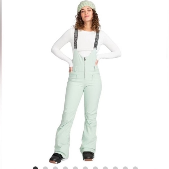 Roxy Mint Green Snow Bib Overalls
